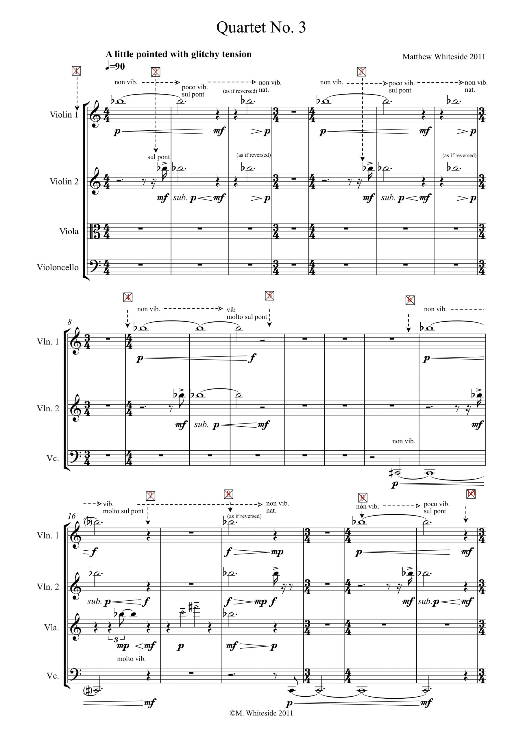 Quartet No. 3 (2012) - string quartet and live electronics - Image 2